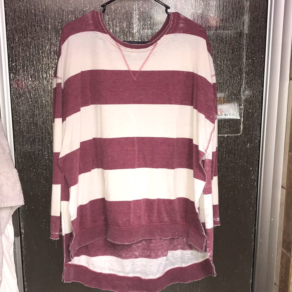 Red/white striped Z Supply weekender top